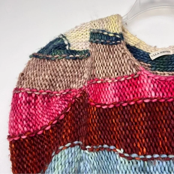 Ulla Johnson Violeta Paradise Multicolor Striped Chunky Knit Sweater - Picture 5 of 6